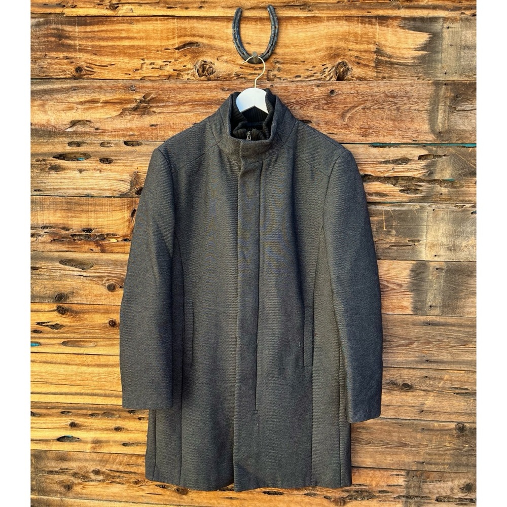 ZARA | Gray Textured Trench Coat L